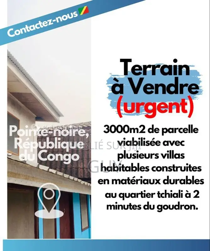 Terrains 3000m²  - Pointe-noire