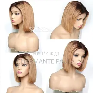 Photo - Perruque Lace Frontale Bob Blonde Élégante