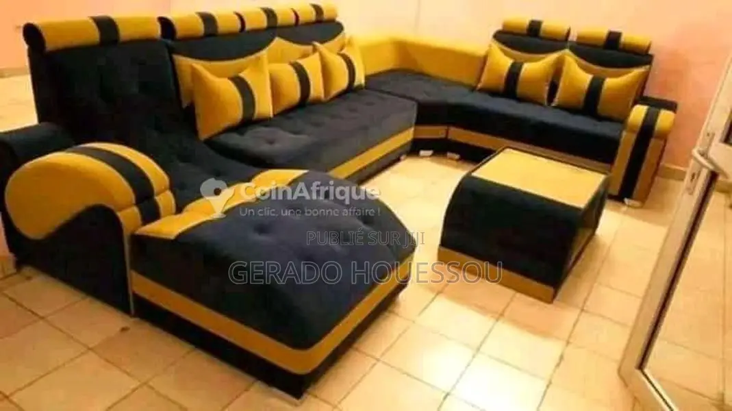 Salon en cuir brun - Canapé 3 places + fauteuils