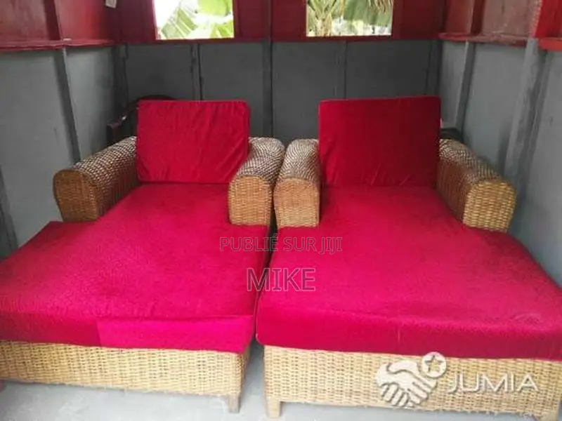 Salon canapé allongé avec mobilier assorti - Tissu neuf