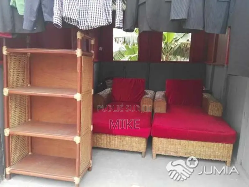 Salon canapé allongé avec mobilier assorti - Tissu neuf